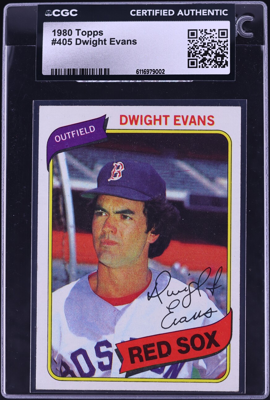 1980 Topps Dwight Evans #405 CGC AUTH