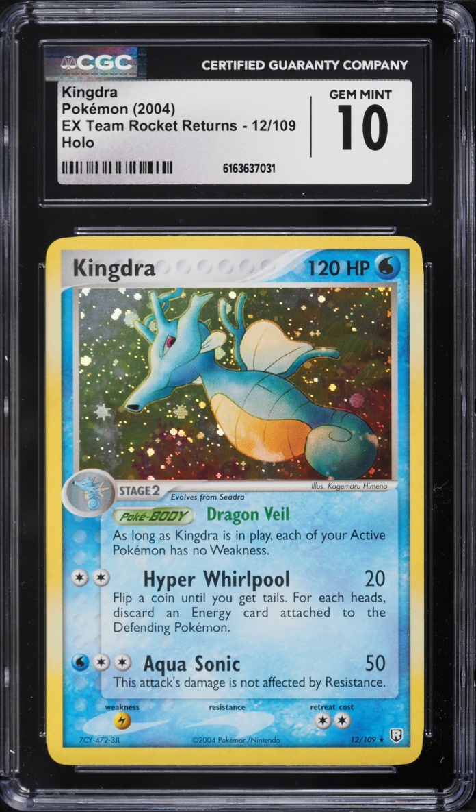 2004 Pokemon EX Team Rocket Returns Holo Kingdra #12 CGC 10 GEM MINT