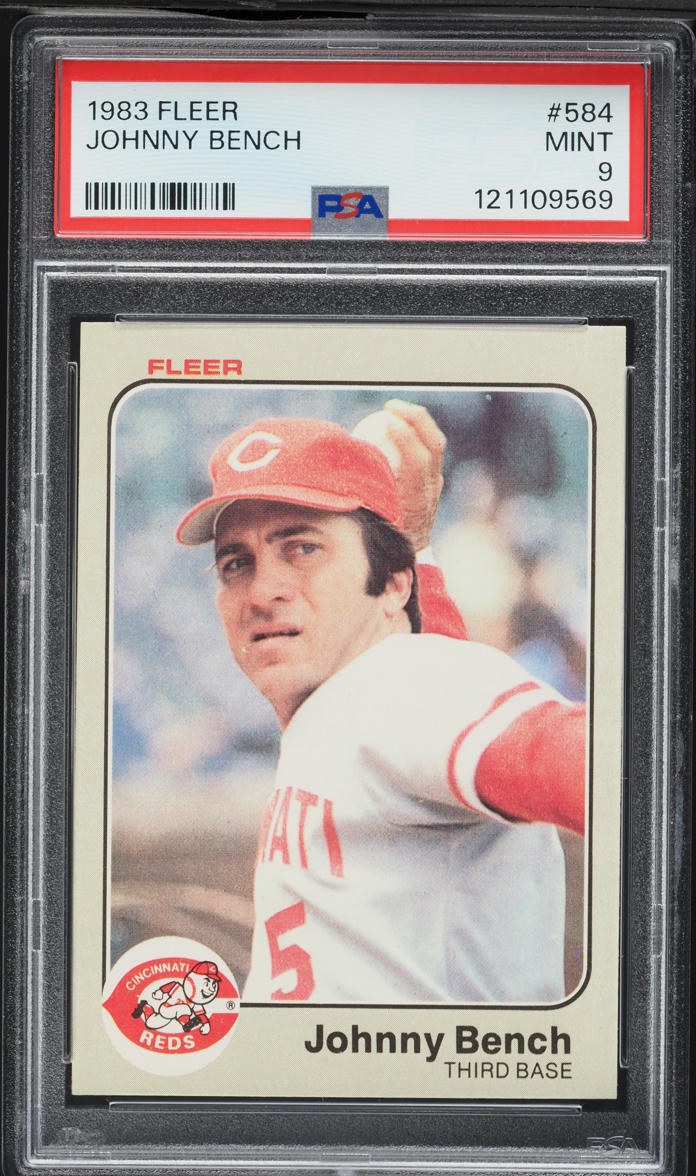1983 Fleer Johnny Bench #584 PSA 9 MINT