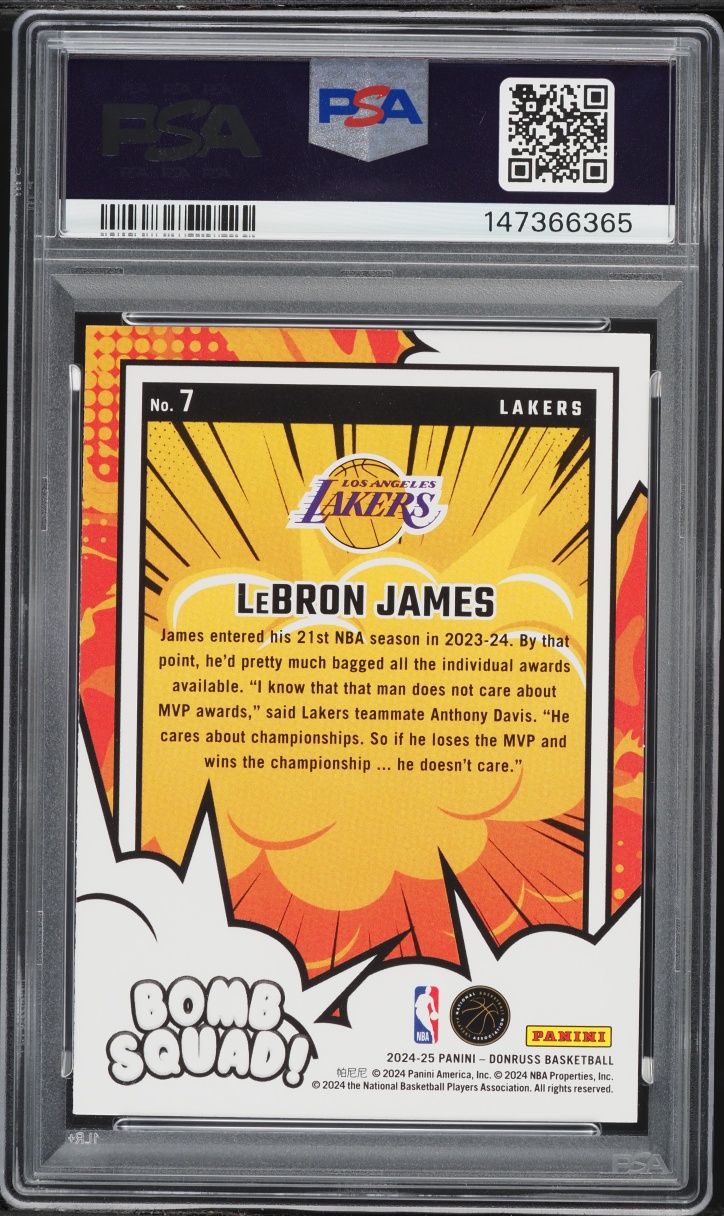 2024 Donruss Bomb Squad LeBron James #7 PSA 9 MINT