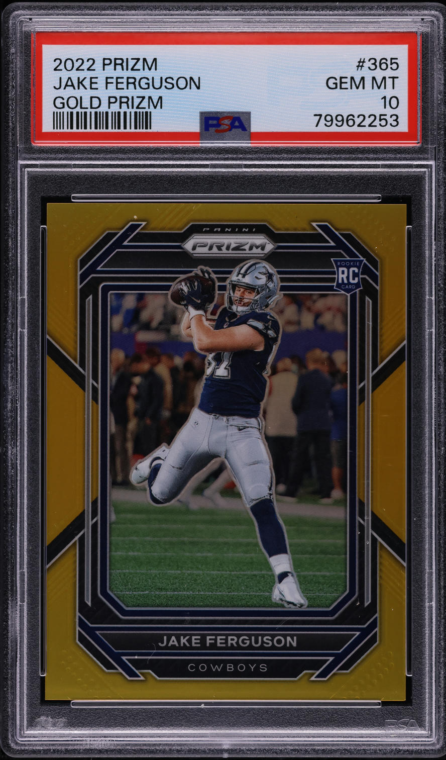 2022 Panini Prizm Gold Jake Ferguson ROOKIE /10 #365 PSA 10 GEM MINT