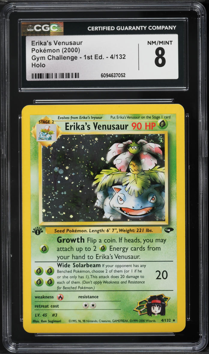 2000 Pokemon Gym Challenge 1st Edition Holo Erika's Venusaur #4 CGC 8 NM-MT
