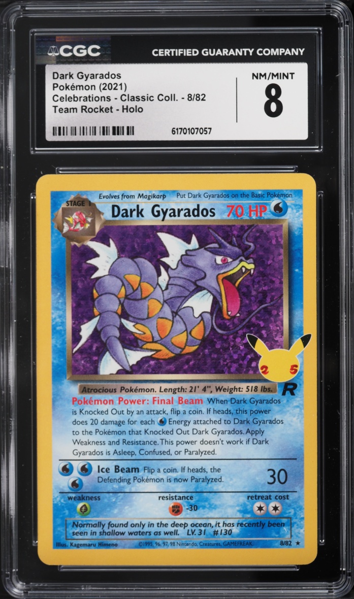 2021 Pokemon Sword & Shield Celebrations Classic Collection Holo Dark Gyarados #8 CGC 8 NM-MT