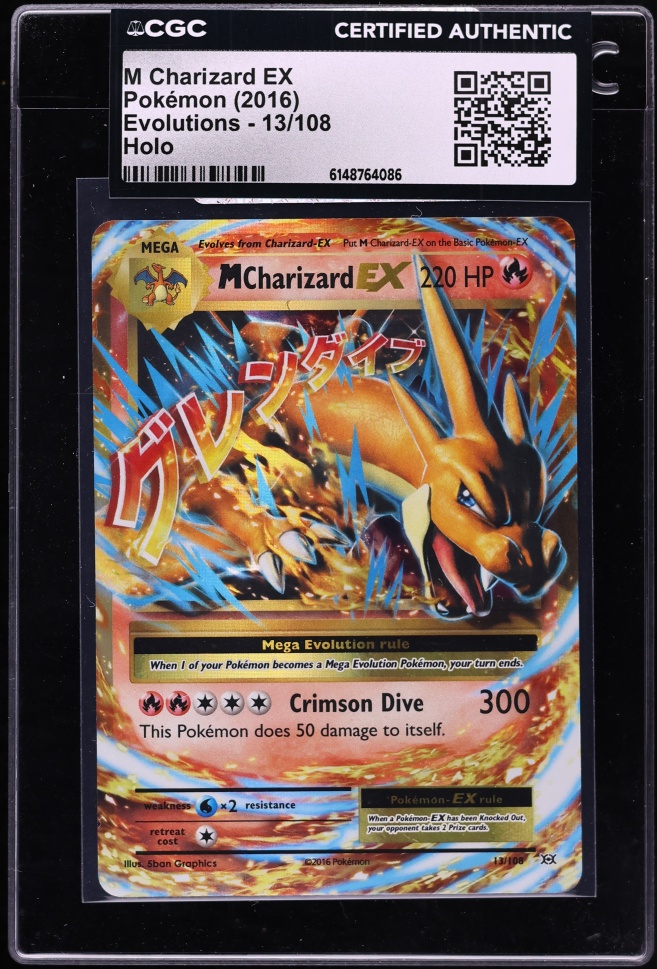 2016 Pokemon XY Evolutions Holo M Charizard EX #13 CGC AUTH