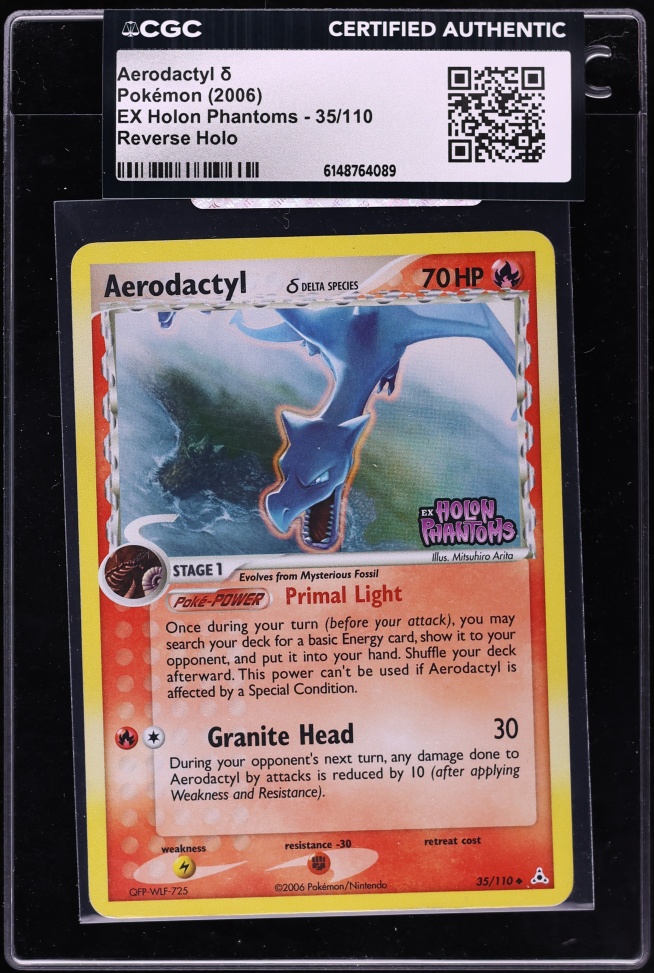 2006 Pokemon EX Holon Phantoms Reverse Holo Aerodactyl #35 CGC AUTH