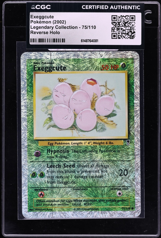 2002 Pokemon Legendary Collection Reverse Holo Exeggcute #75 CGC AUTH