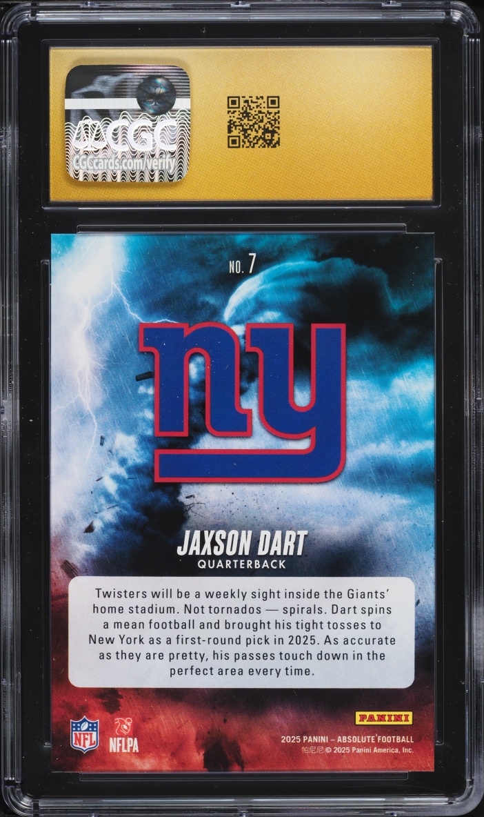 2025 Absolute By Storm Jaxson Dart ROOKIE #7 CGC 10 PRISTINE