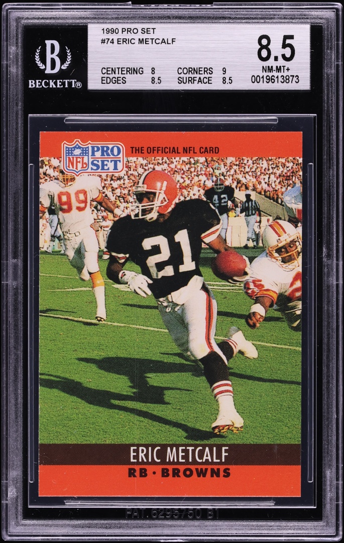 1990 Pro Set Football Eric Metcalf #74 BGS 8.5 NM-MT+