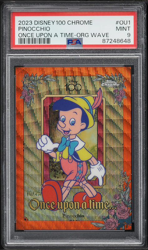 2023 Topps Chrome Disney 100 Once Upon A Time Orange Wave