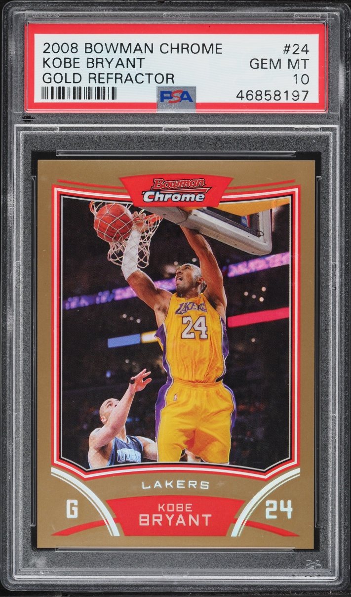 2008 Bowman Chrome Gold Refractor Kobe Bryant /50 #24 PSA 10 GEM MINT