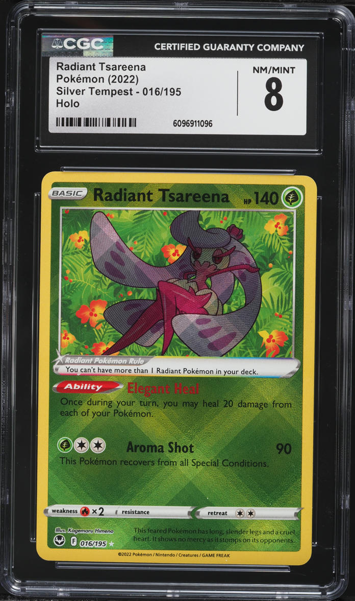 2022 Pokemon Sword & Shield Silver Tempest Radiant Tsareena #16 CGC 8 NM-MT