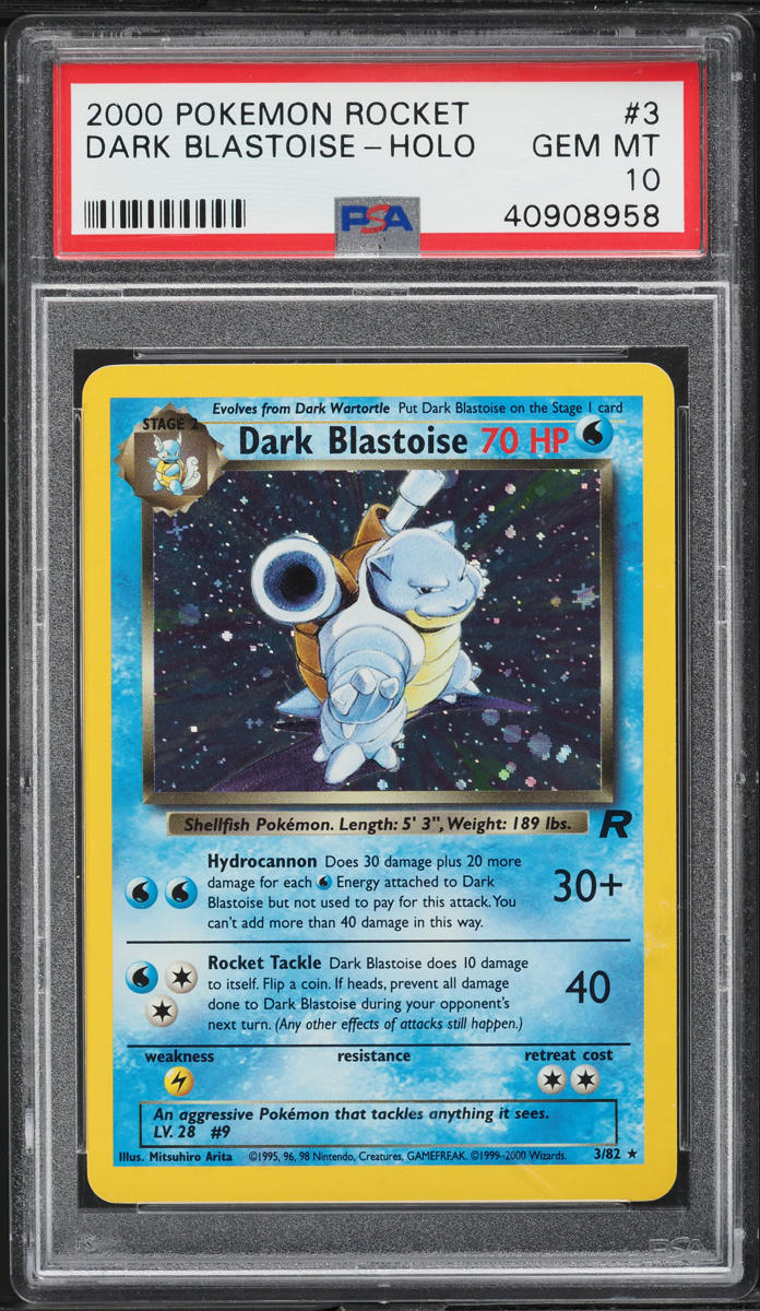 2000 Pokemon Team Rocket Holo Dark Blastoise #3 PSA 10 GEM MINT