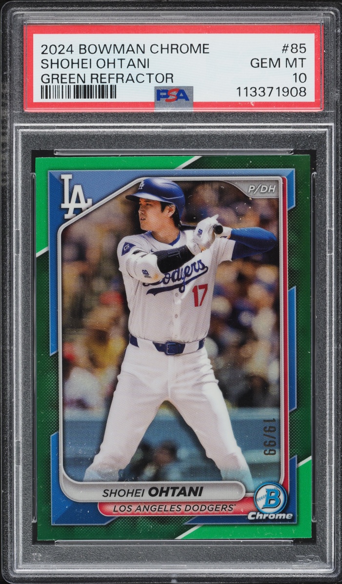 2024 Bowman Chrome Green Refractor Shohei Ohtani /99 #85 PSA 10 GEM MINT