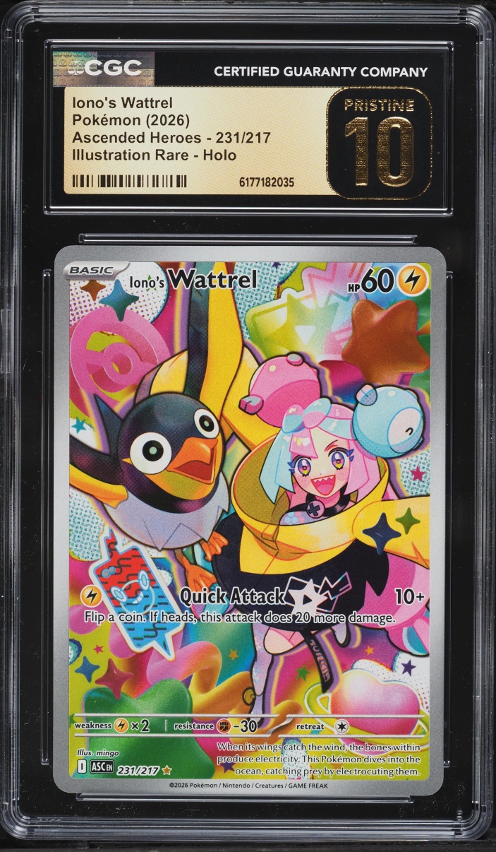 2026 Pokemon Mega Evolution Ascended Heroes IR Iono's Wattrel #231 CGC 10 PRISTINE