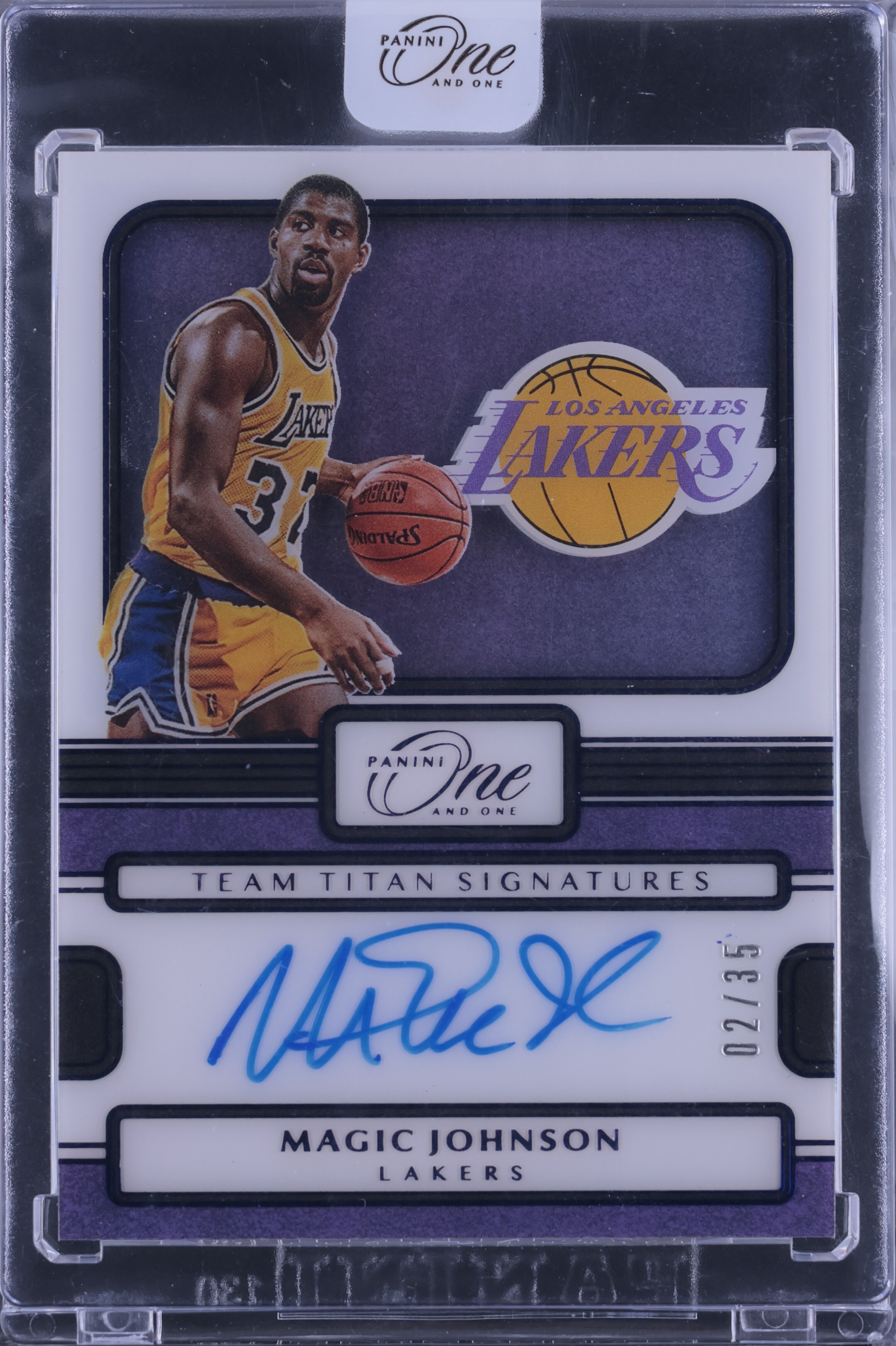 2022 Panini One and One Team Titan Blue Magic Johnson AUTO