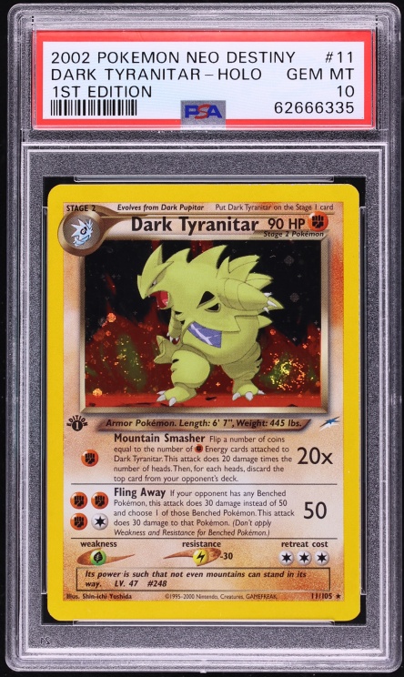 2002 Pokemon Neo Destiny 1st Edition Holo Dark Tyranitar #11 PSA 10 GEM MINT