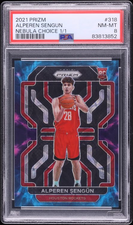 2021 Panini Prizm Nebula Choice Alperen Sengun ROOKIE 1/1 #318 PSA 8 NM-MT - Photo 1