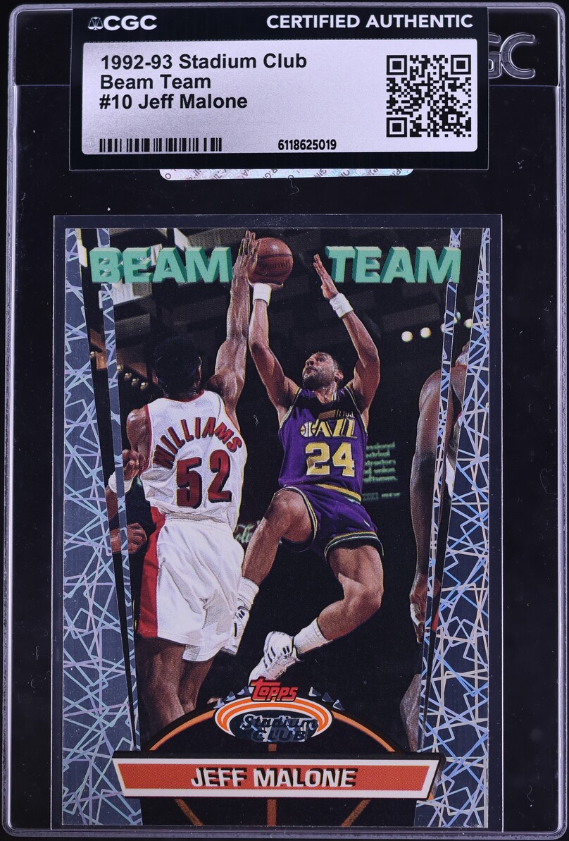 1992 Stadium Club Beam Team Jeff Malone #10 CGC AUTH