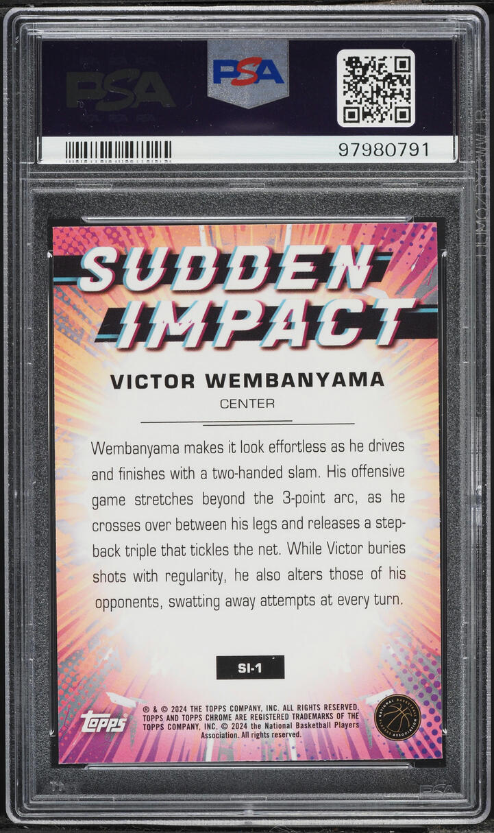 2023 Topps Chrome Sudden Impact Victor Wembanyama ROOKIE #SI-1 PSA 10 GEM MINT