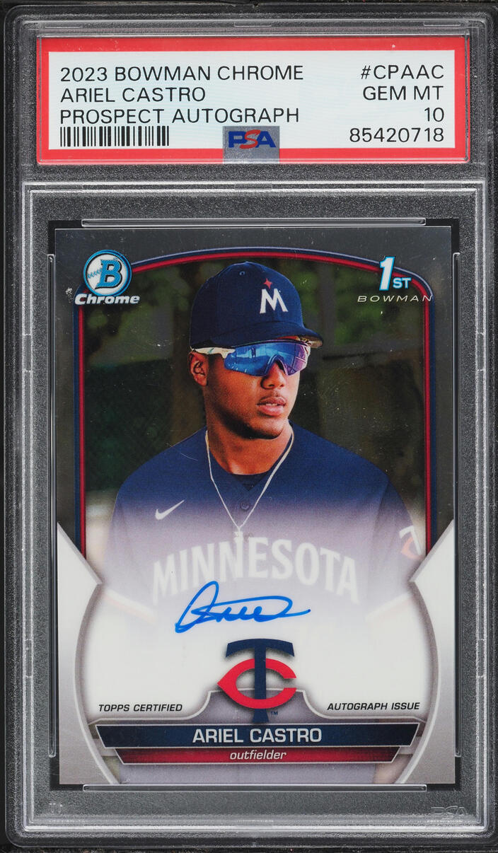 2023 Bowman Chrome Ariel Castro PROSPECT AUTO #CPA-AC PSA 10 GEM MINT