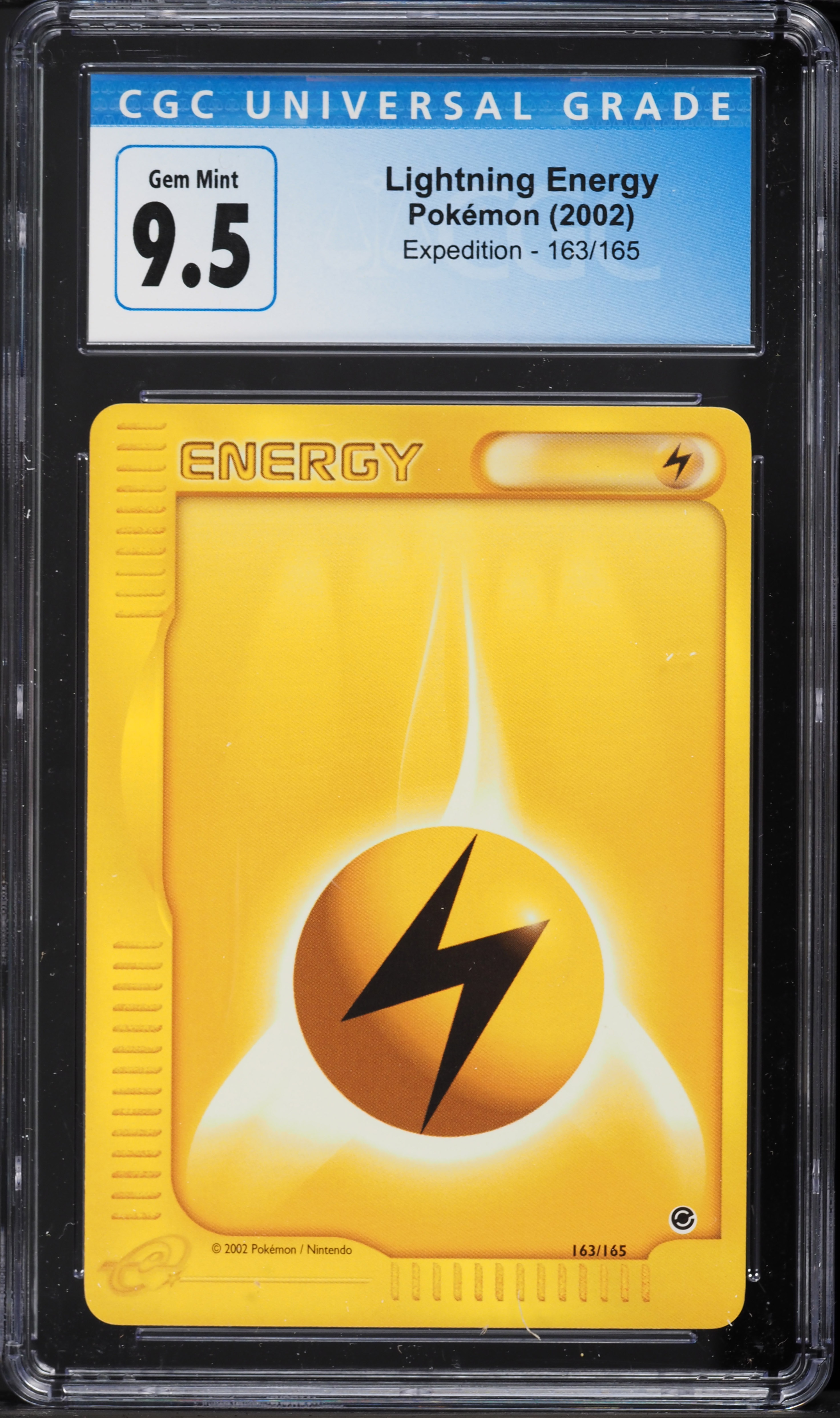 2002 Pokemon Expedition Lightning Energy #163 CGC 9.5 GEM MINT
