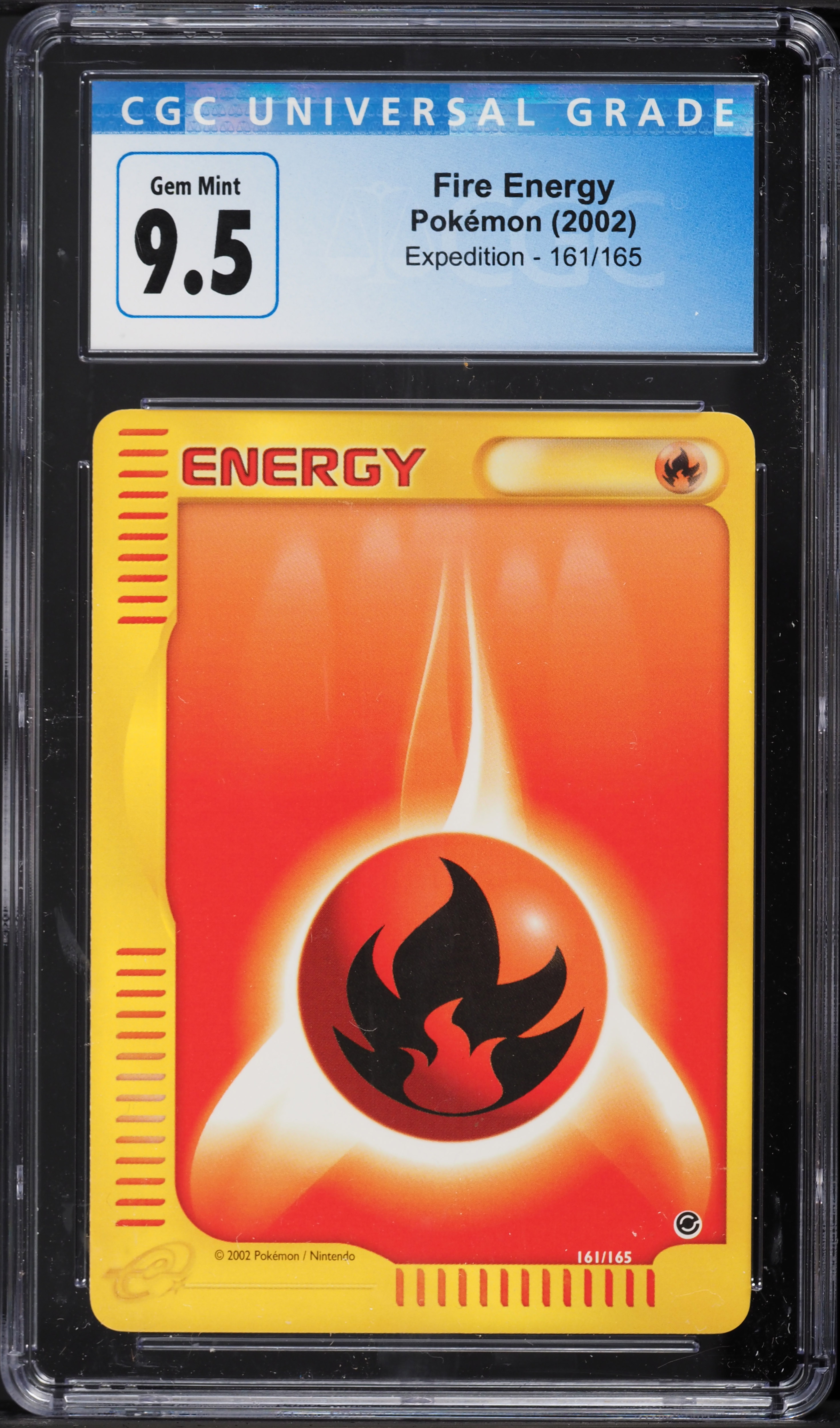 2002 Pokemon Expedition Fire Energy #161 CGC 9.5 GEM MINT