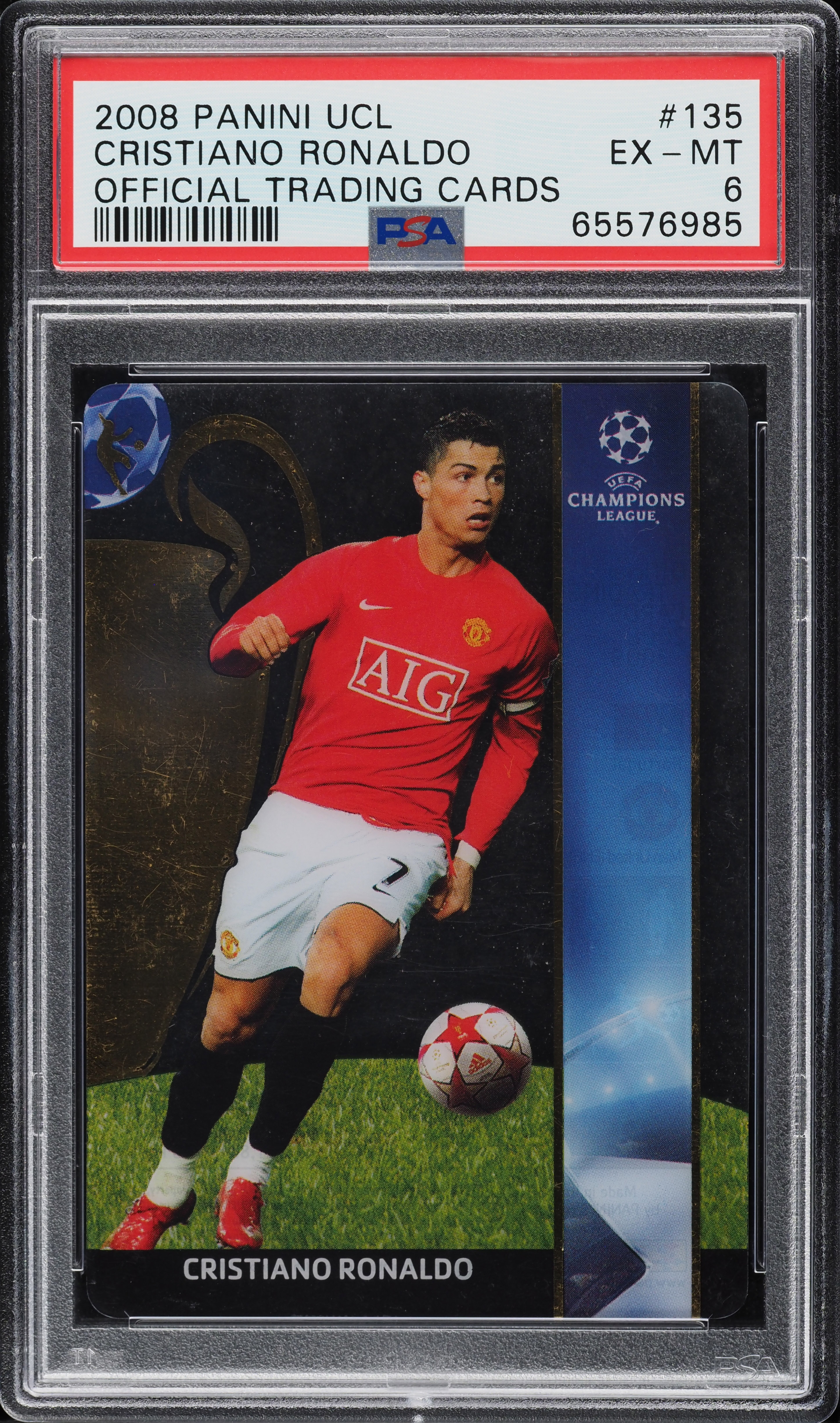 2008 Panini UEFA Champions League Cristiano Ronaldo #135 PSA