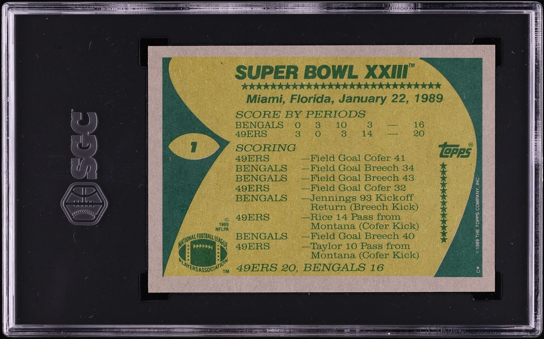 1989 Topps Super Bowl XXIII #1 SGC 9 MINT