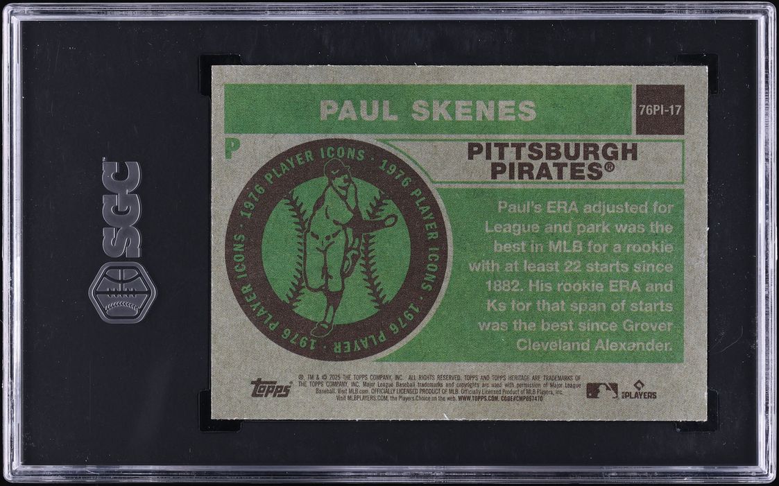 2025 Topps Heritage '76 Player Icons Paul Skenes #76PI-17 SGC 8.5 NM-MT+