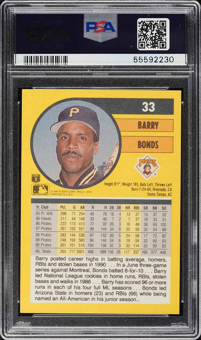 1991 Fleer Barry Bonds #33 PSA 10 GEM MINT