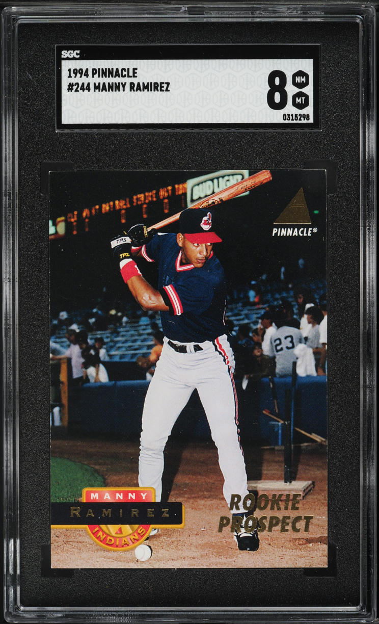 1994 Pinnacle Manny Ramirez ROOKIE #244 SGC 8 NM-MT