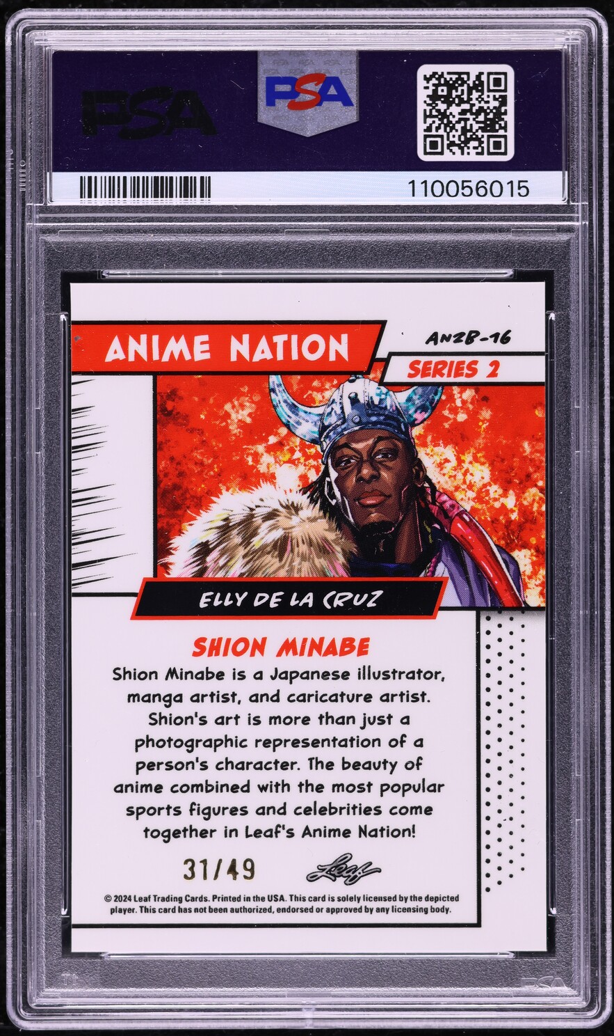 2024 Leaf Web Anime Nation Series 2 Purple Elly De La Cruz /49 #16 PSA 7 NRMT
