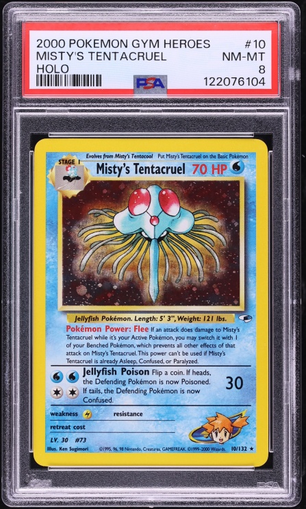 2000 Pokemon Gym Heroes Holo Misty's Tentacruel #10 PSA 8 NM-MT