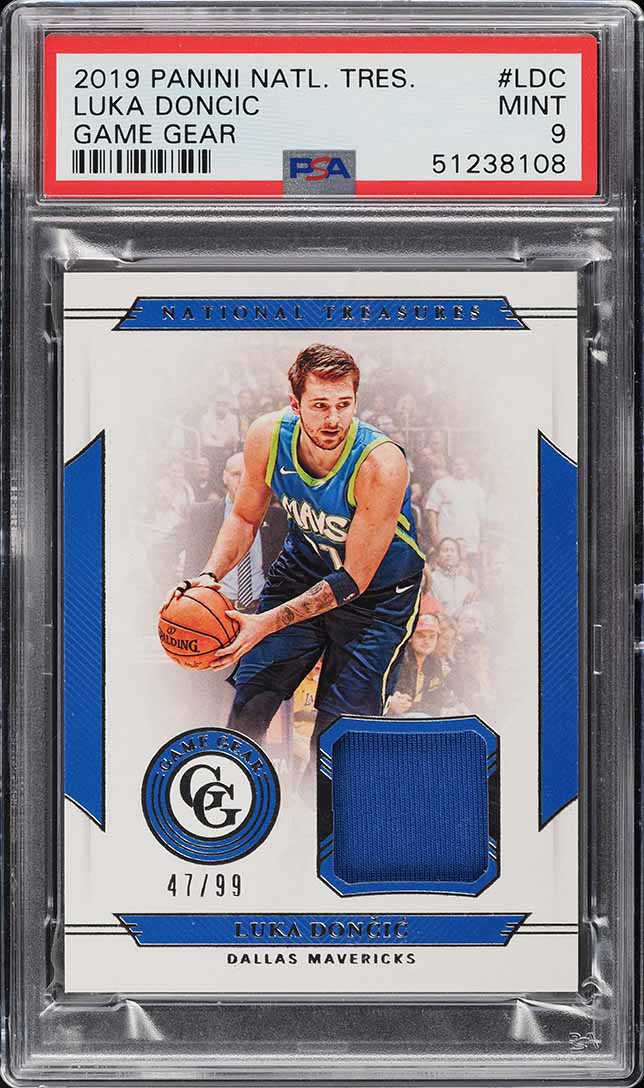 2019 National Treasures Game Gear Luka Doncic PATCH /99 #LDC PSA 9