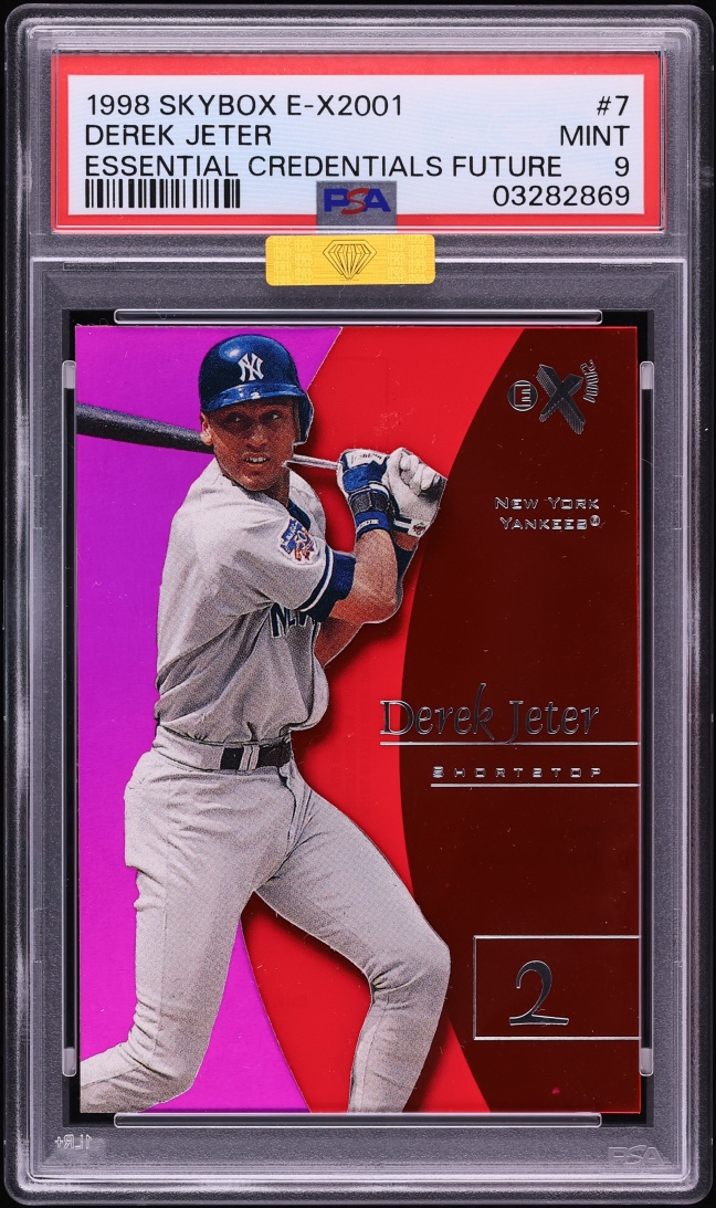 1998 Skybox E-X2001 Essential Credentials Future Derek Jeter /94 #7 MBA PSA 9 MINT