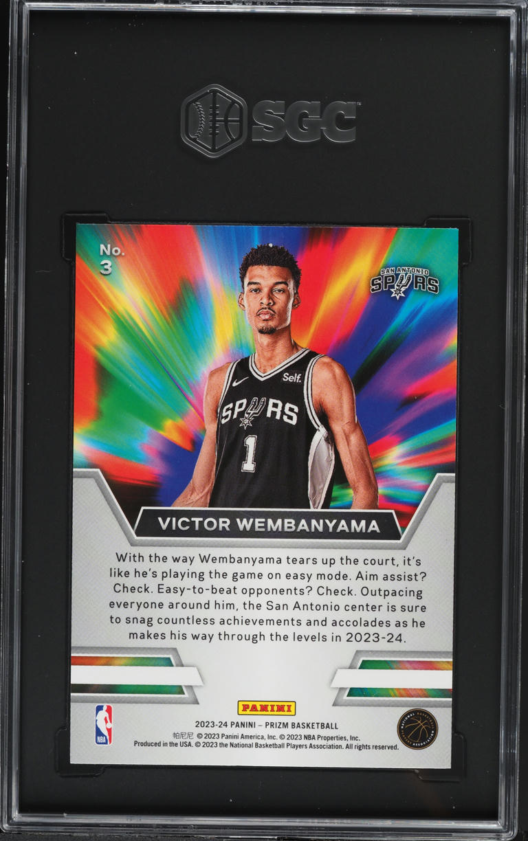 2023 Panini Prizm Instant Impact Victor Wembanyama ROOKIE #3 SGC 9 MINT