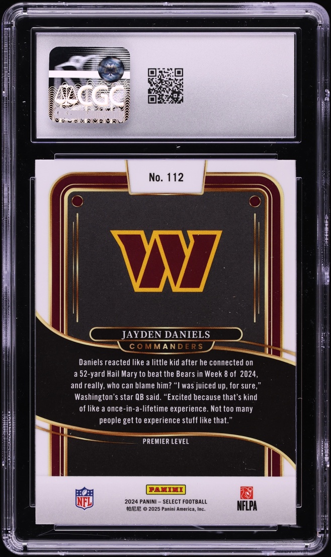 2024 Select Premier Level Jayden Daniels ROOKIE #112 CGC 10 GEM MINT