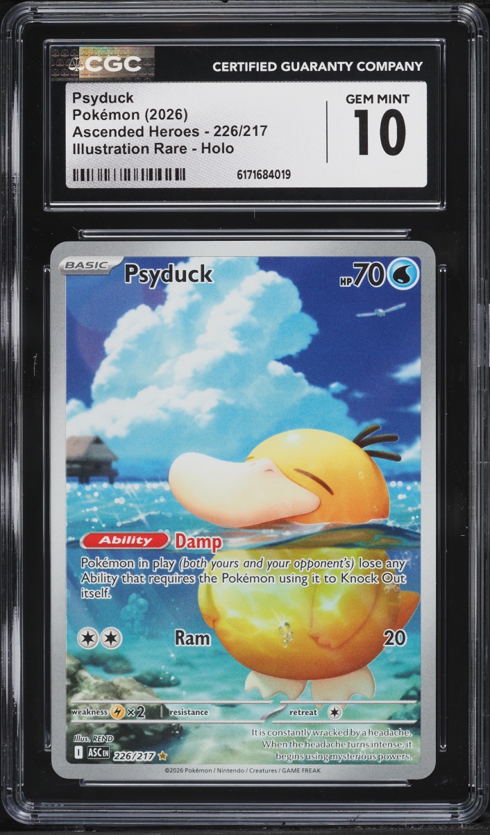 2026 Pokemon Mega Evolution Ascended Heroes IR Psyduck #226 CGC 10 GEM MINT