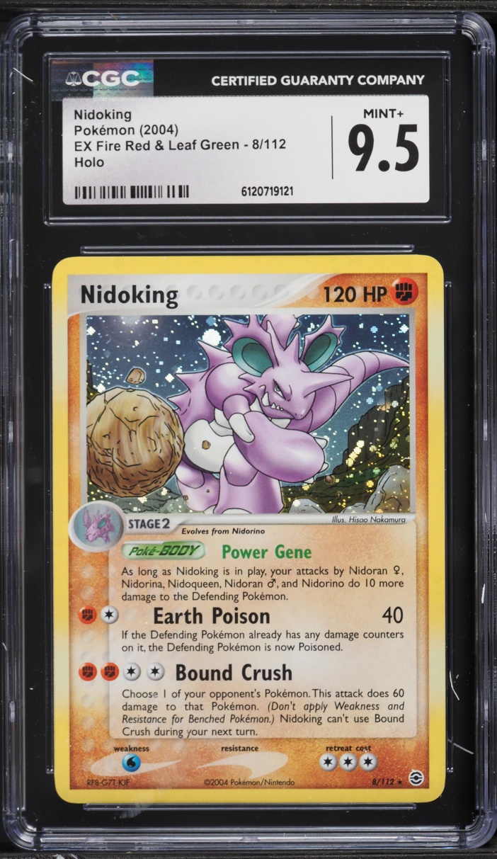2004 Pokemon EX Fire Red & Leaf Green Holo Nidoking #8 CGC 9.5 MINT+