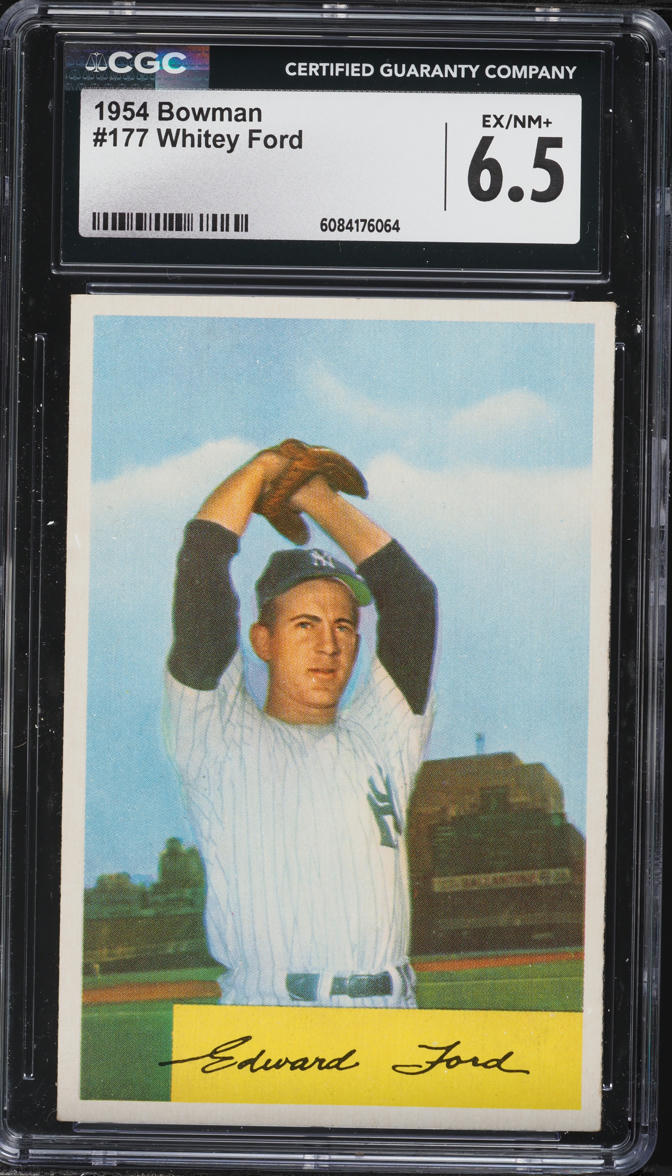1954 Bowman Whitey Ford #177 CGC 6.5 EXMT+
