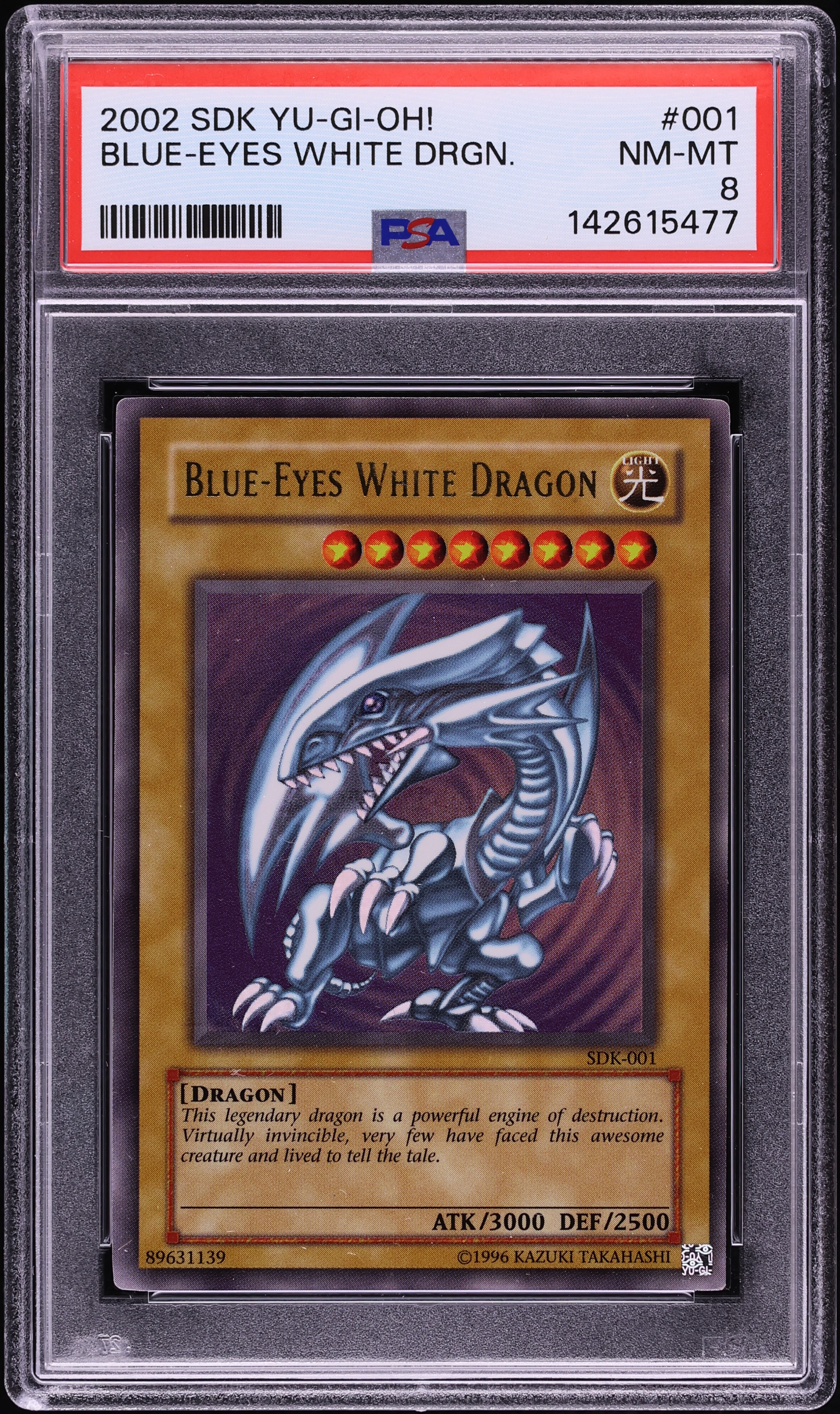 2002 Yu-Gi-Oh! Starter Deck Kaiba Ultra Rare Blue-Eyes White Dragon #SDK-001 PSA 8 NM-MT