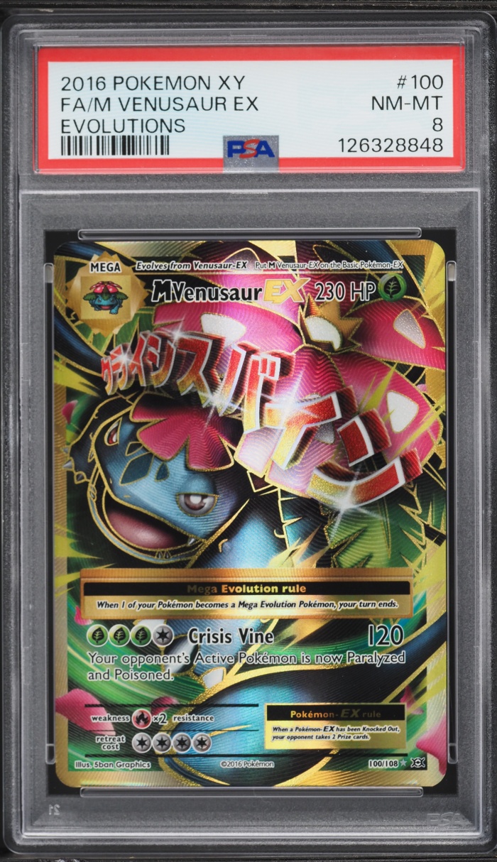 2016 Pokemon XY Evolutions Gold Rare M Venusaur EX #100 PSA 8 NM-MT