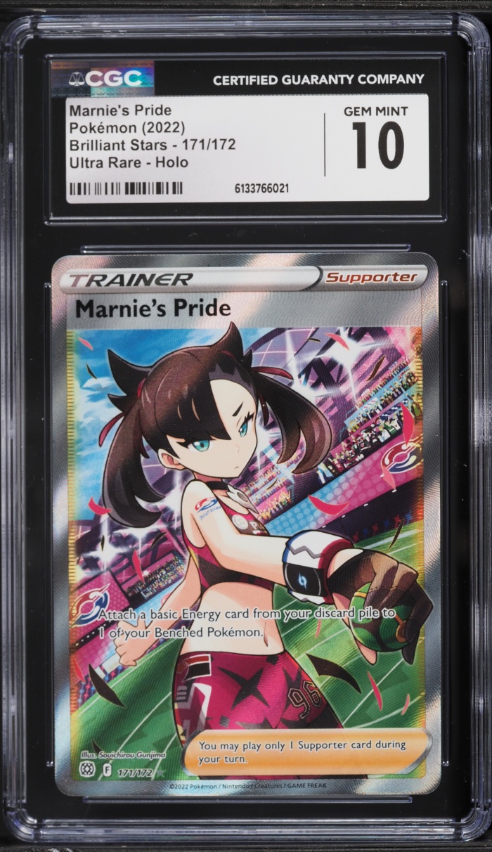 2022 Pokemon Sword & Shield Brilliant Stars Full Art Marnie's Pride #171 CGC 10 GEM MINT