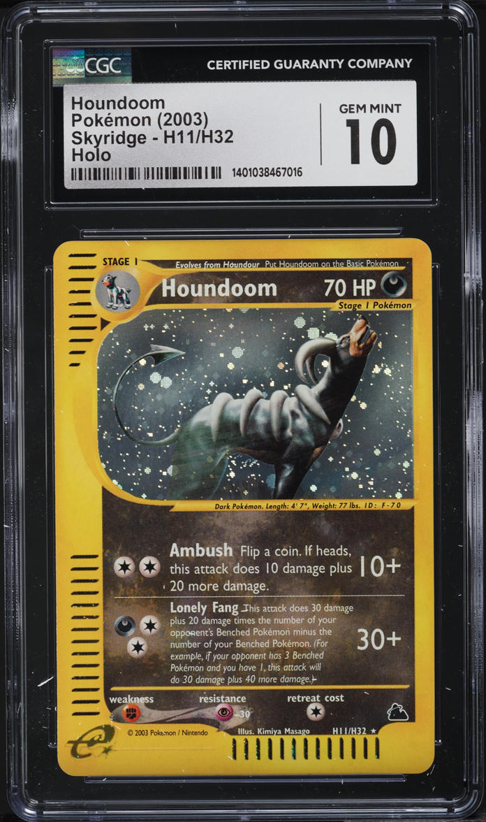 2003 Pokemon Skyridge Holo Houndoom #H11 CGC 10 GEM MINT