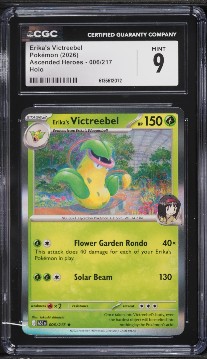 2026 Pokemon Mega Evolution Ascended Heroes Holo Erika's Victreebel #006 CGC 9 MINT