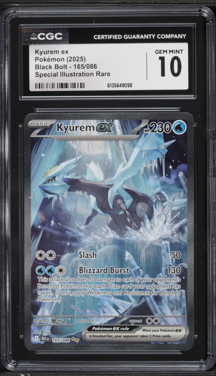 2025 Pokemon Scarlet & Violet Black Bolt SIR Kyurem ex #165 CGC 10 GEM MINT