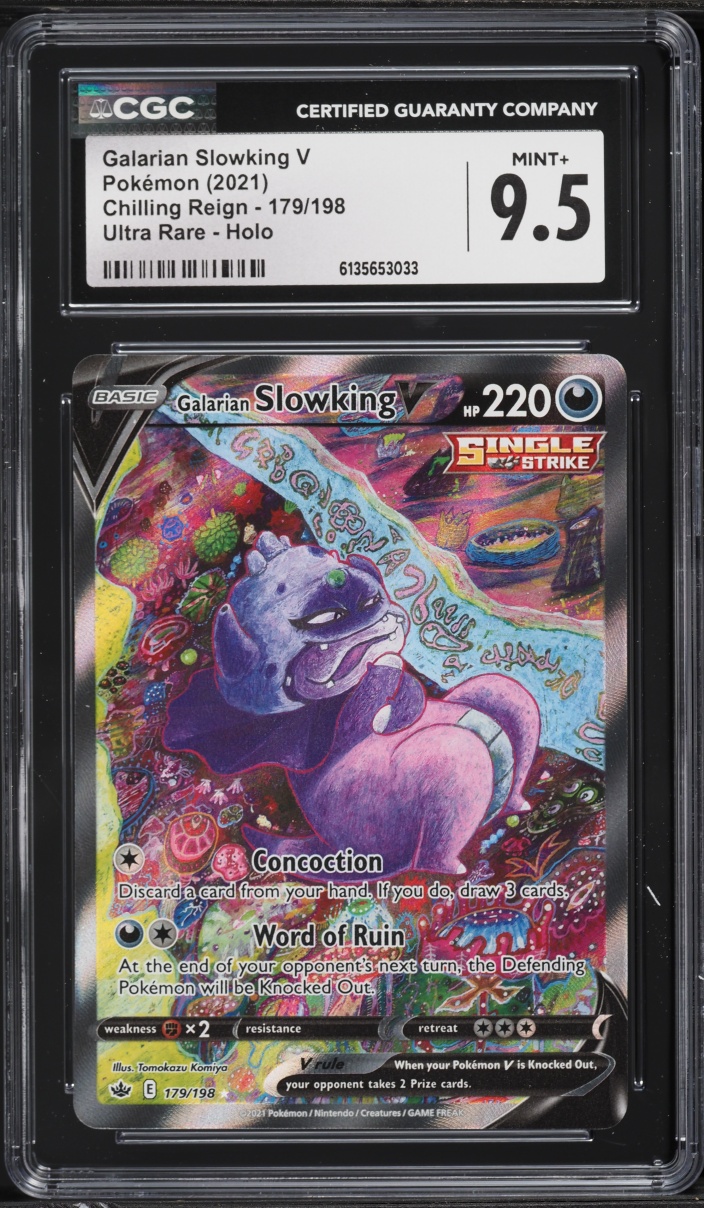 2021 Pokemon Sword & Shield Chilling Reign Alt Art Galarian Slowking V #179 CGC 9.5 MINT+