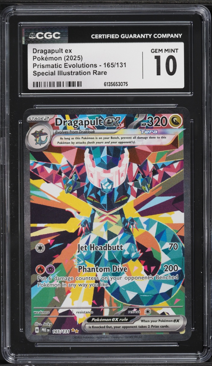 2025 Pokemon Scarlet & Violet Prismatic Evolutions SIR Dragapult EX #165 CGC 10 GEM MINT