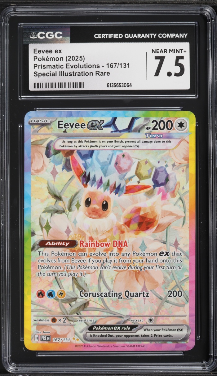 2025 Pokemon Scarlet & Violet Prismatic Evolutions SIR Eevee EX #167 CGC 7.5 NRMT+