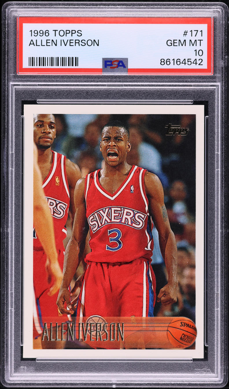 その他 NBA topps 96 97  #171 allen iverson+1sc Allen Iverson Signed 1996-97 Topps #171 Rookie Card RC